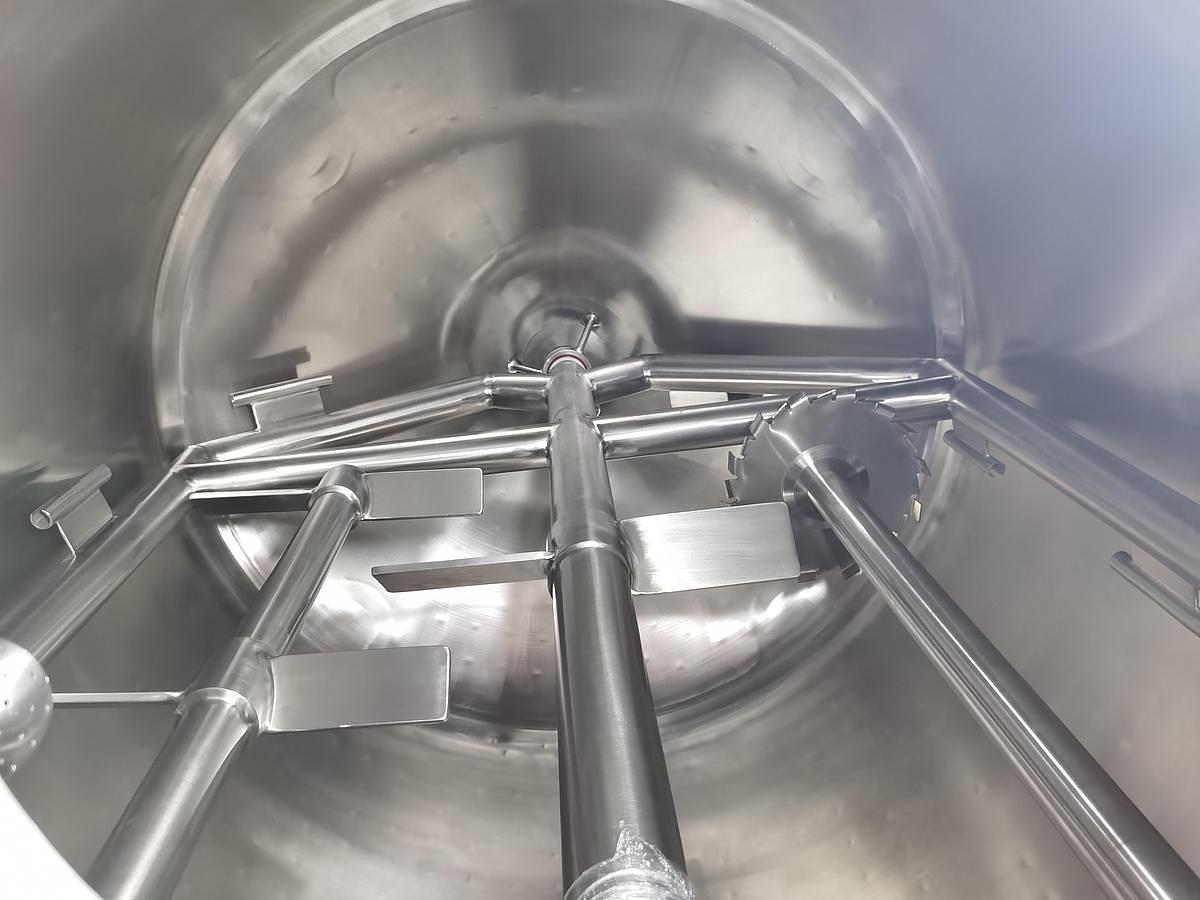 NEW 500 GALLON TRIPLE MOTION MIX TANK WITH HIGH SHEAR DISPERSER - S/S - JACKETED