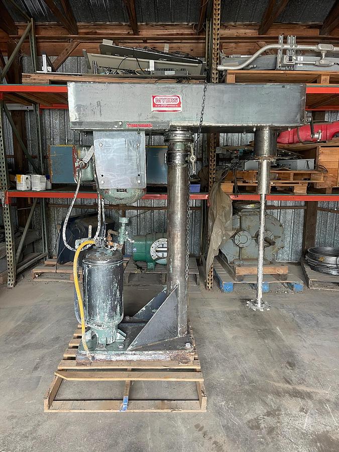 Used 15 HP MYERS HIGH SPEED DISPERSER - AIR/OIL LIFT - VARIABLE SPEED