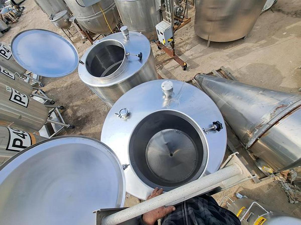 Used 400 GALLON CONE BOTTOM TANKS - T-316 S/S (2)