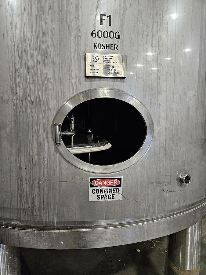 Used 6,000 GALLON CRIVELLER KOSHER FERMENTER TANKS - S/S - JACKETED (5)