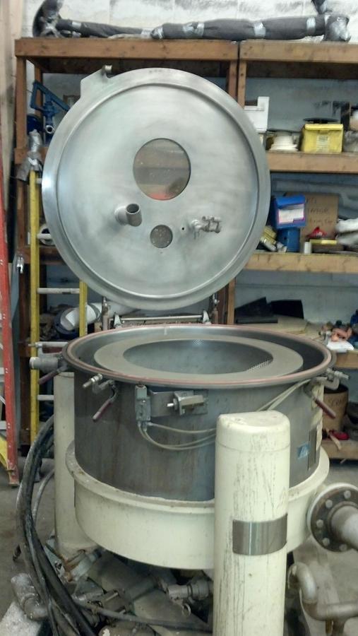 Used 30" x 18" TOLHURST PERFORATED BASKET CENTRIFUGE - 316L S/S