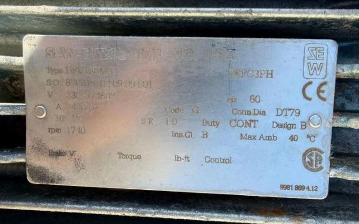 Used 25.6" x 30'8" SINGLE SCREW JACKETED COOLING SCREW - C/S