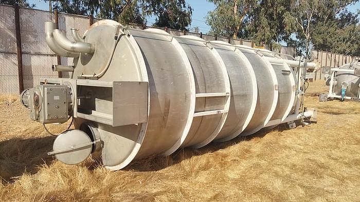 Used 5000 GALLON HICKS S/S 15 HP EVAPORATOR FEED TANK WITH BRIDGE MOUNTED AGITATOR