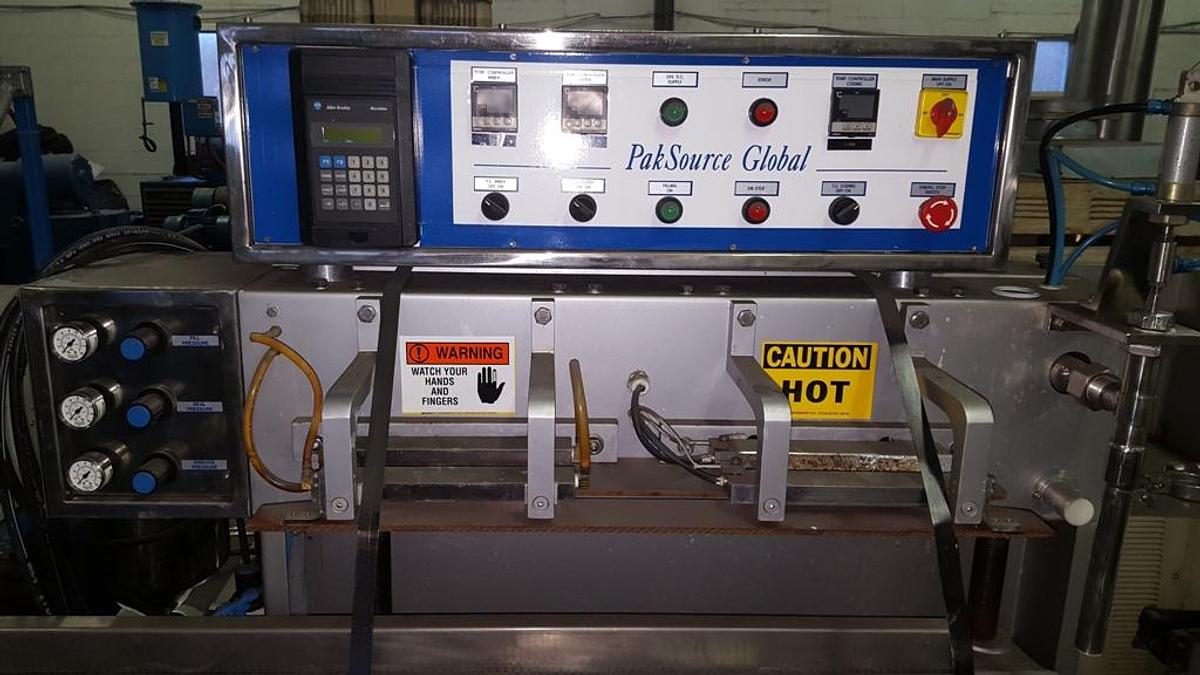 Used PAKSOURCE PSG MINI PMP POUCH FILLER/SEALER, LIQUID, STAINLESS STEEL