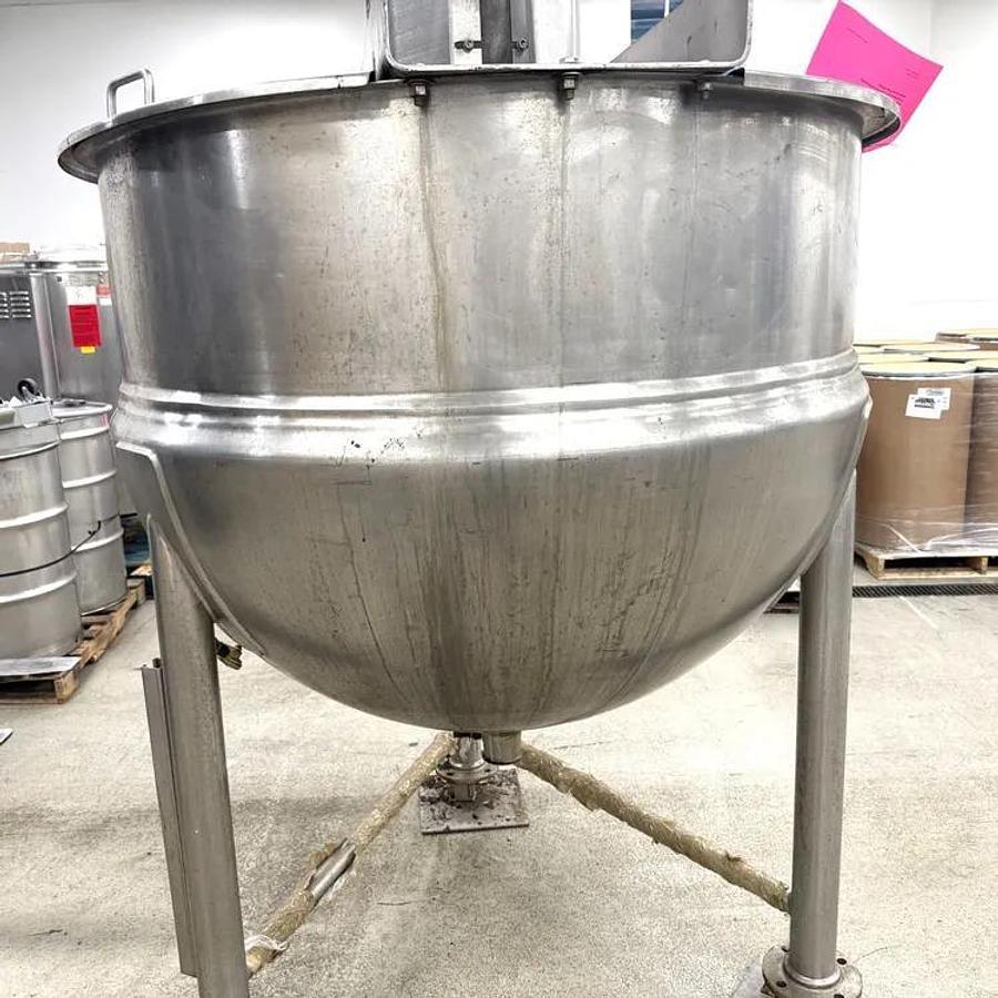 Used 300 GALLON LEE DOUBLE MOTION KETTLE - S/S - 90 PSI JACKET