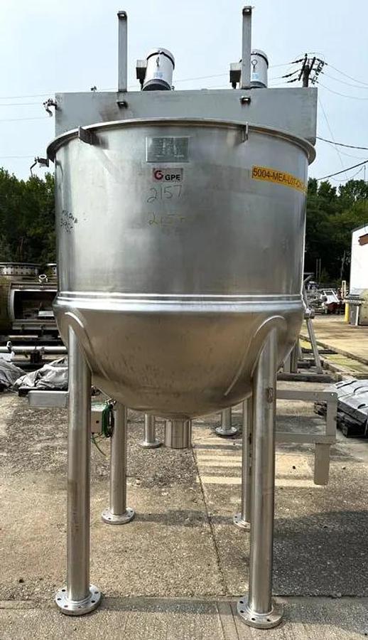 Used 300 GALLON GROEN TWIN ACTION INCLINE AGITATED KETTLE - S/S - 90 PSI