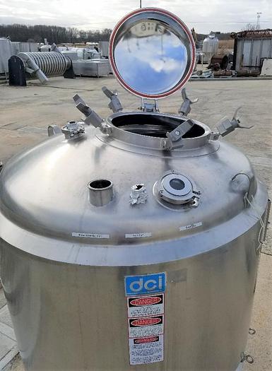 Used 340 GALLON / 1300 LITER DCI REACTOR - 316L S/S - 60 PSI/FV/125 PSI