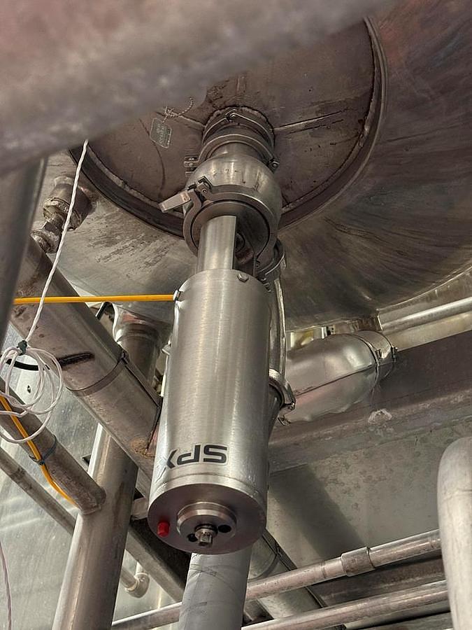 Used 500 GALLON GROEN SINGLE MOTION INCLINE AGITATED KETTLE - S/S - 90 PSI