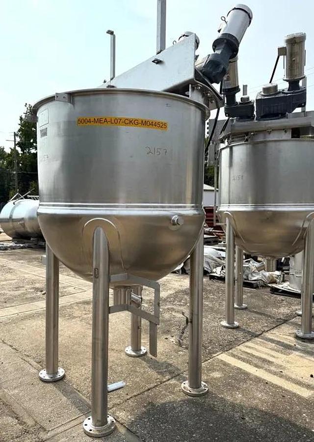 Used 300 GALLON GROEN TWIN ACTION INCLINE AGITATED KETTLE - S/S - 90 PSI