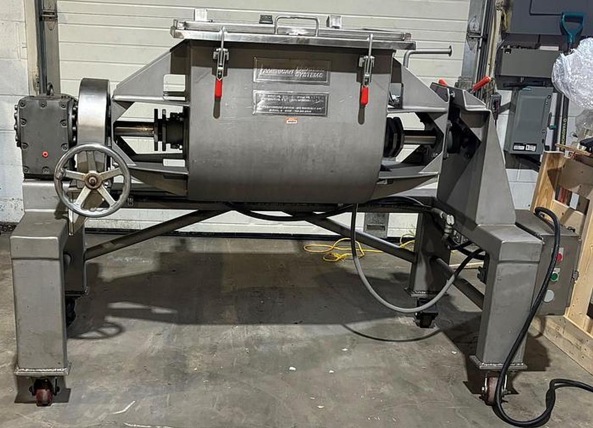 Used 4 CU. FT. AMERICAN PROCESS DOUBLE RIBBON BLENDER - S/S - TILT DISCHARGE