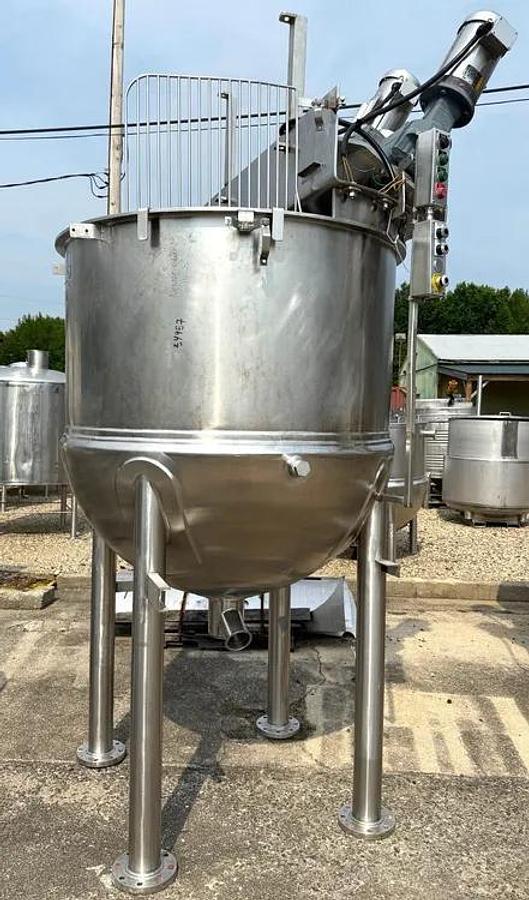 Used 300 GALLON GROEN TWIN ACTION INCLINE AGITATED KETTLE - S/S - 90 PSI