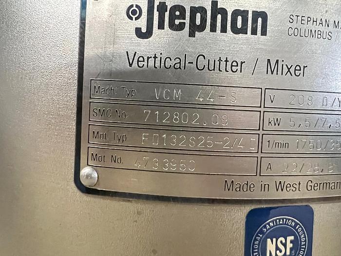 Used USED STEPHAN VERTICAL CUTTER MIXER