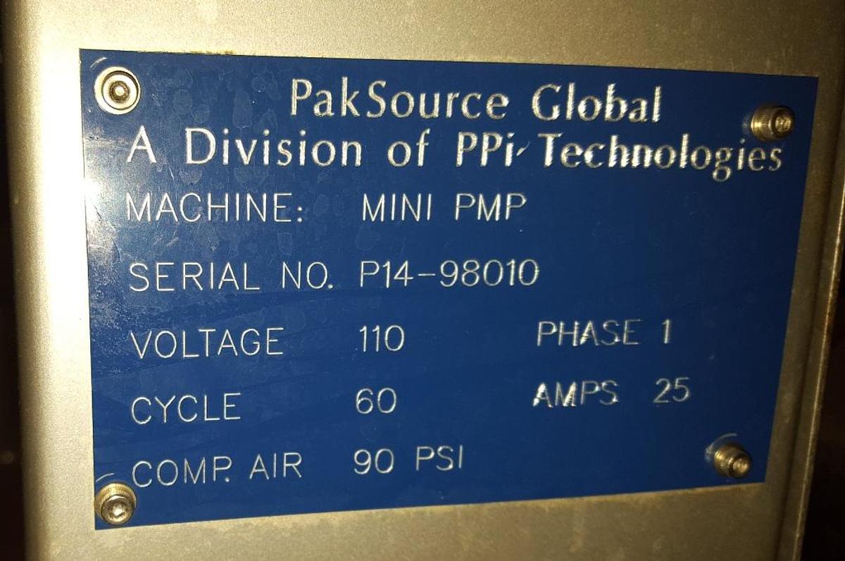 Used PAKSOURCE PSG MINI PMP POUCH FILLER/SEALER, LIQUID, STAINLESS STEEL