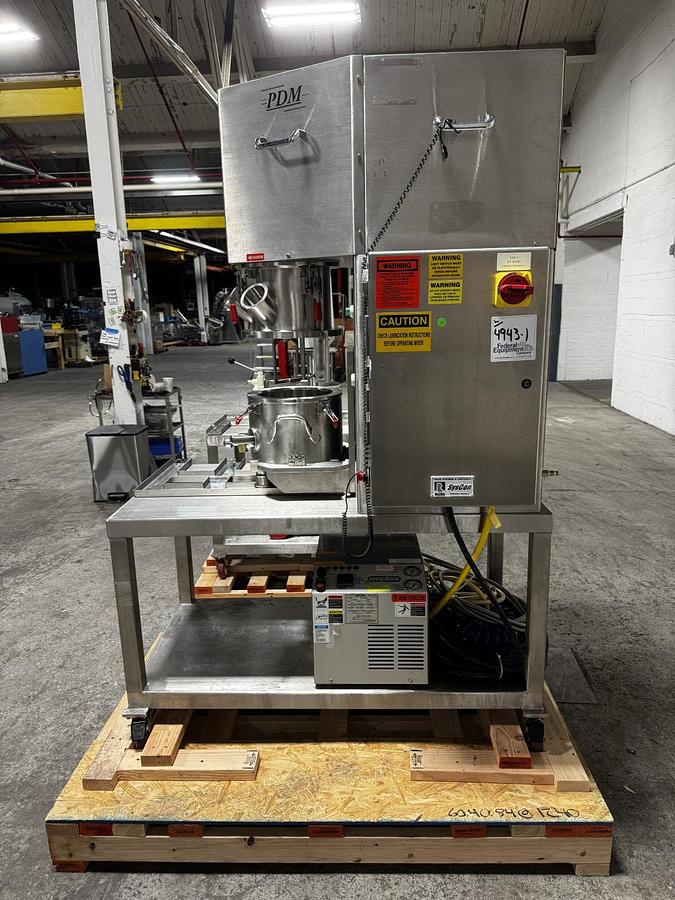 Used 2 GALLON ROSS PLANETARY DISPERSER WITH DISCHARGE RAM - 316L S/S - JACKETED