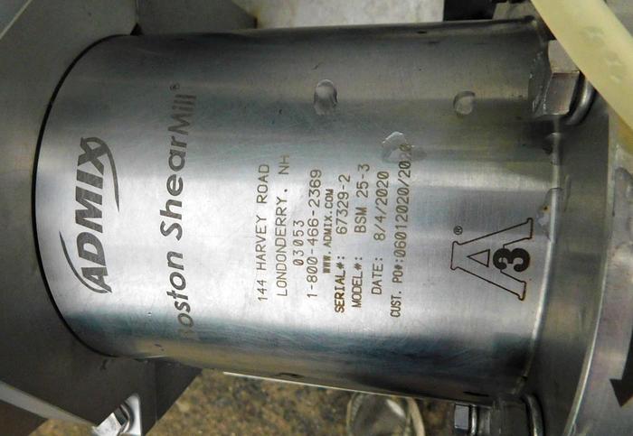 Used ADMIX BOSTON SANITARY DOUBLE CONE CONTINUOUS INLINE SHEAR MILL