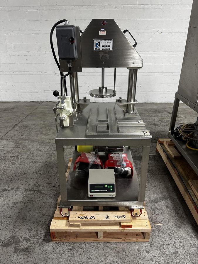 Used 2 GALLON ROSS PLANETARY DISPERSER WITH DISCHARGE RAM - 316L S/S - JACKETED