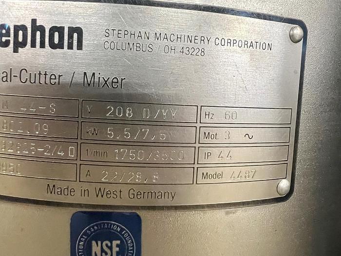 Used USED STEPHAN VERTICAL CUTTER MIXER