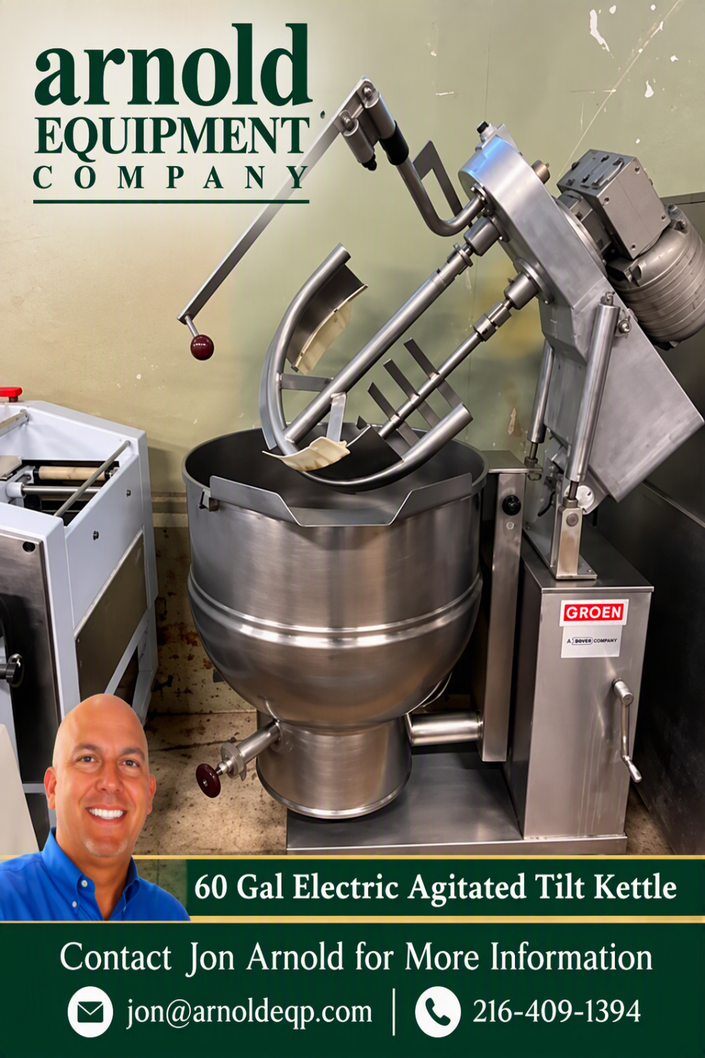 Used 60 GALLON SELF-CONTAINED (ELECTRIC) TWIN ACTION GROEN KETTLE