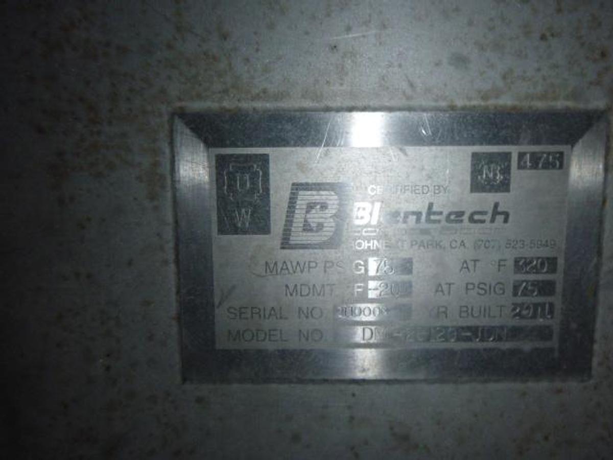 Used 28" x 10' BLENTECH TWIN SCREW HOLLOW FLIGHT BLENDER - S/S - JACKETED