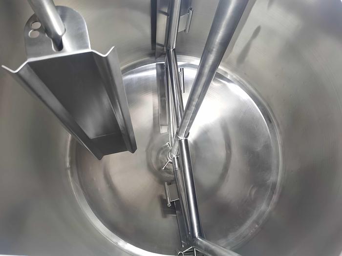 NEW - 500 GALLON PRESSURE WALL PROCESSOR - SINGLE MOTION AGITATION - 316 S/S - 75 PSI JACKET