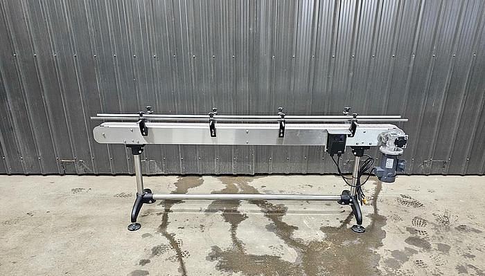 Used UNUSED 4'' WIDE X 95'' LONG BELT CONVEYOR WITH SIDE RAILS