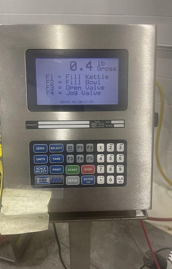 Used 200 GALLON GROEN TWIN ACTION AGITATED KETTLE WITH LOAD CELLS - S/S - JACKETED