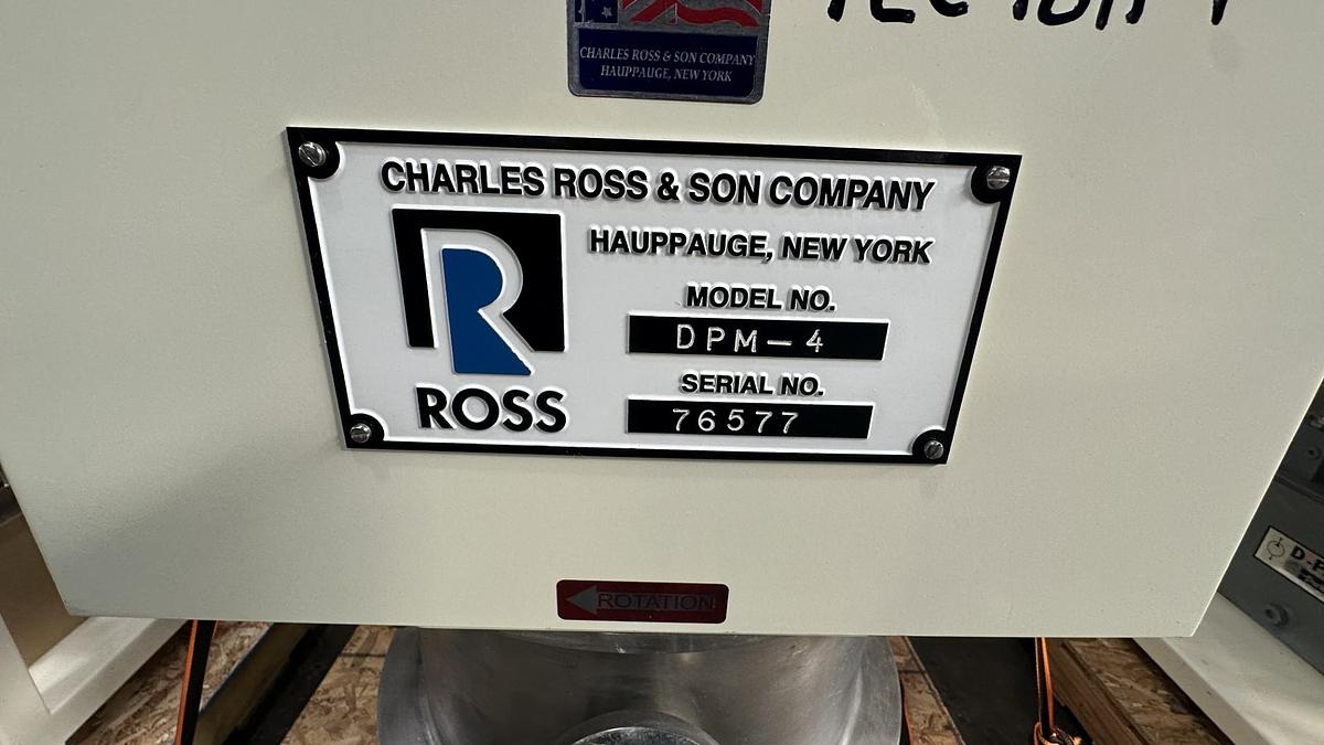 Used 4 GALLON ROSS DOUBLE PLANETARY MIXER WITH DISCHARGE RAM PRESS