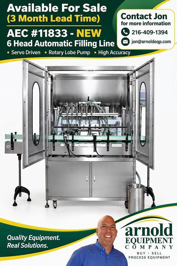 AUTOMATIC 6-HEAD SERVO ROTARY LOBE PUMP FILLING MACHINE