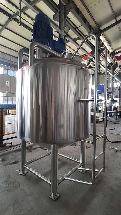 NEW 500 GALLON TRIPLE MOTION MIX TANK WITH HIGH SHEAR DISPERSER - S/S - JACKETED