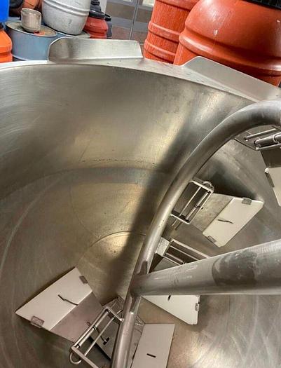 100 GALLON GROEN SINGLE MOTION KETTLE - S/S - JACKETED - TILT DISCHARGE