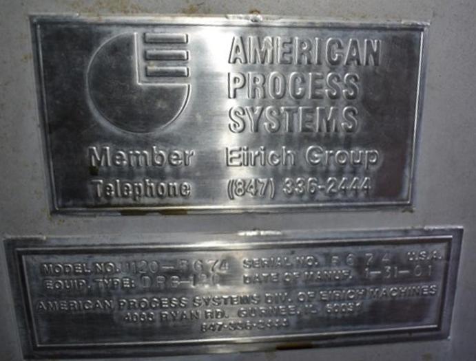 Used 120 CU. FT. AMERICAN PROCESS DOUBLE RIBBON BLENDER - S/S - 100 HP