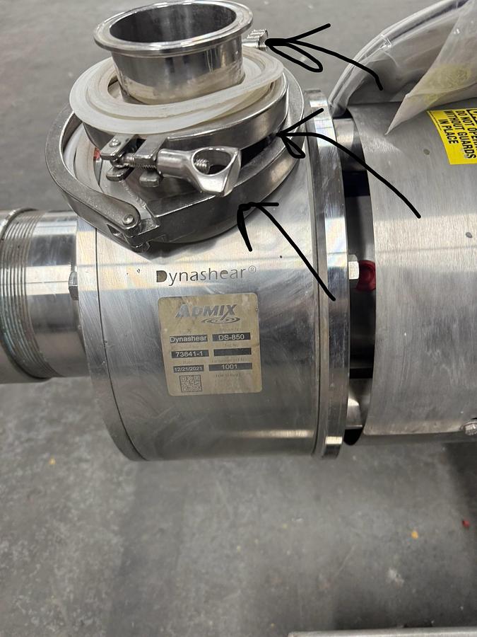 Used 40 HP ADMIX DYNASHEAR INLINE HIGH VOLUME/HIGH SHEAR MIXER - 316L S/S