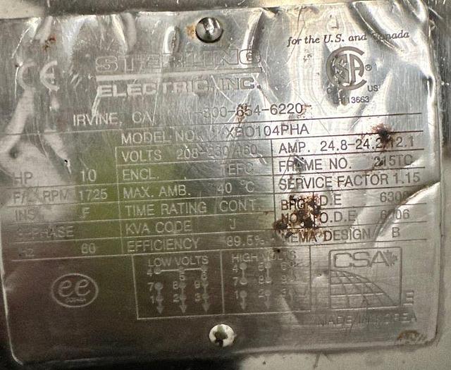 Used 10 HP WAUKESHA CHERRY-BURRELL POSITIVE DISPLACEMENT PUMP - S/S