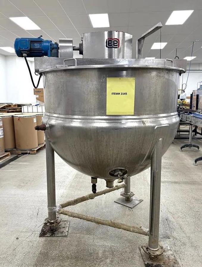 Used 300 GALLON LEE DOUBLE MOTION KETTLE - S/S - 90 PSI JACKET