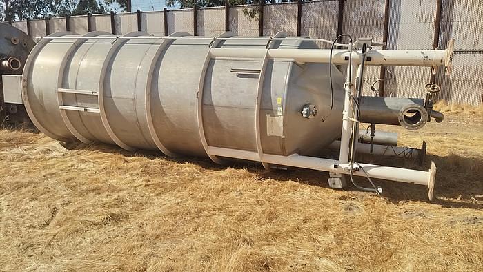 Used 5000 GALLON HICKS S/S 15 HP EVAPORATOR FEED TANK WITH BRIDGE MOUNTED AGITATOR