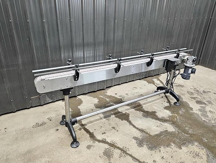 Used UNUSED 4'' WIDE X 95'' LONG BELT CONVEYOR WITH SIDE RAILS