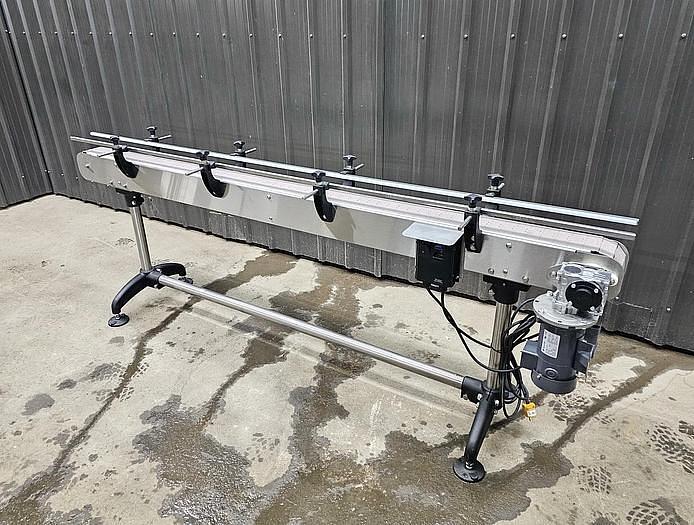 Used UNUSED 4'' WIDE X 95'' LONG BELT CONVEYOR WITH SIDE RAILS