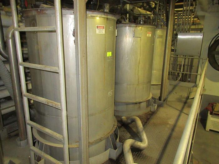 Used 800 GALLON L & A STAINLESS PROCESS SYSTEMS TANK WITH CONE BOTTOM