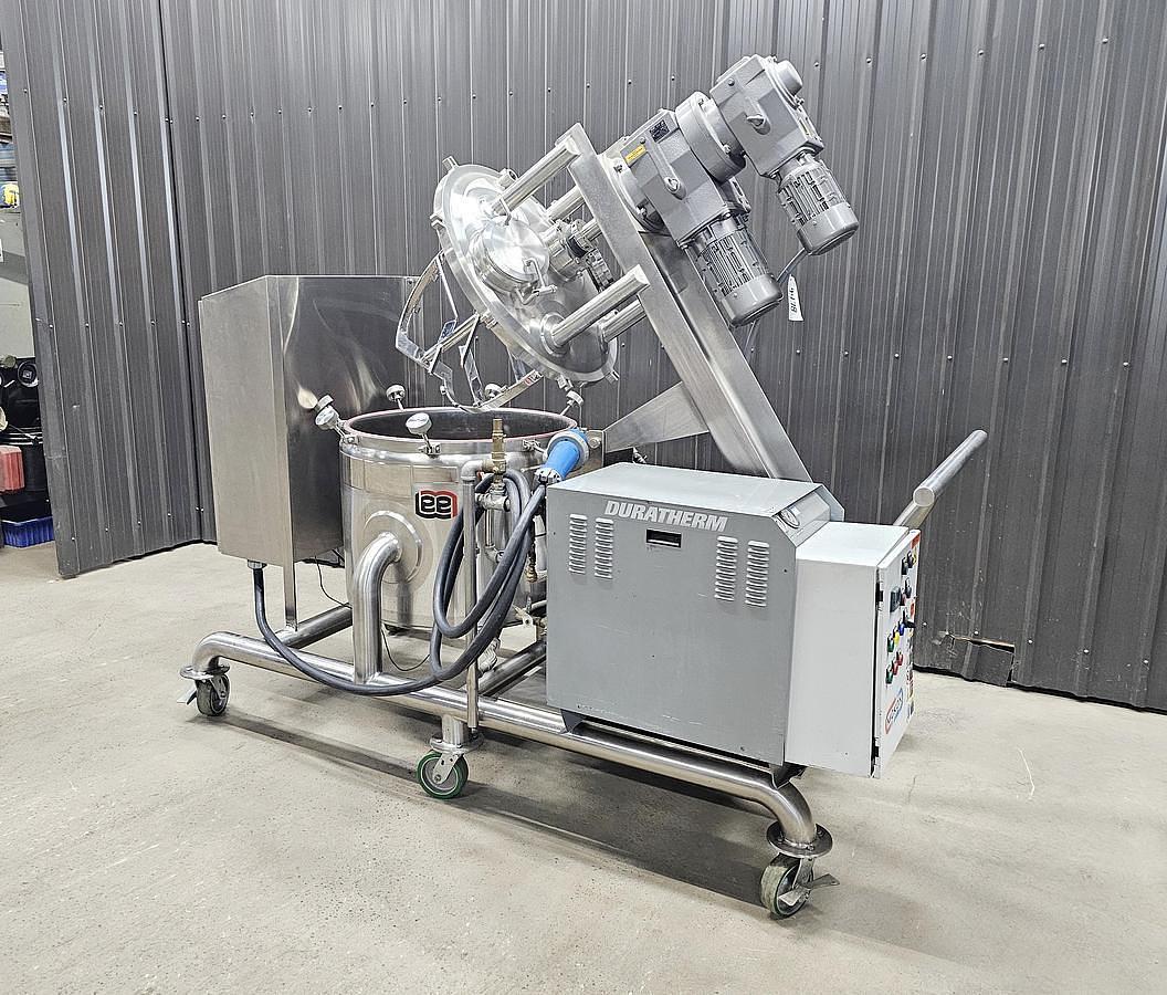 Used 50 GALLON LEE DOUBLE MOTION VACUUM KETTLE WITH MOKON HEATER