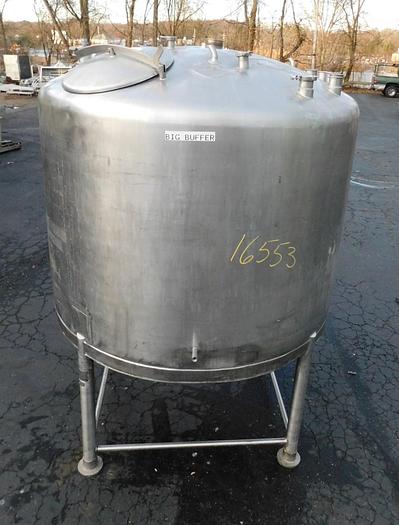 Used 1,000 GALLON APV CREPACO TANK - S/S - JACKETED - WITH CONE BOTTOM