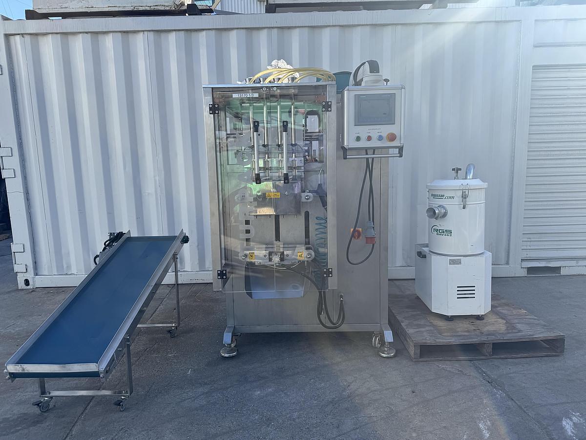 Used TURPACK 3 SIDE VERTICAL SEAL STICK PACK MACHINE - 4 LANE