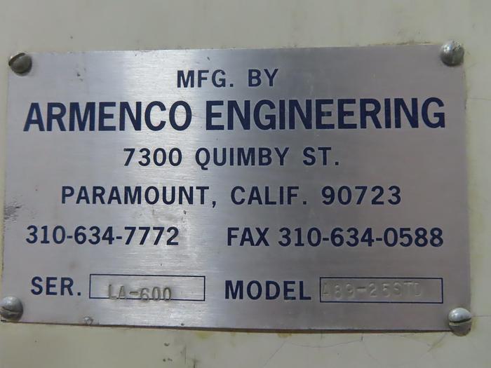 Used 25 HP ARMENCO HIGH SPEED DISPERSER - XP - VARIABLE SPEED - AIR/OIL LIFT