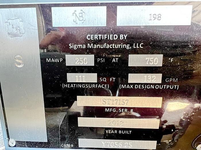 Used 250 KW/HR SIGMA THERMA INC. HOT OIL HEATER