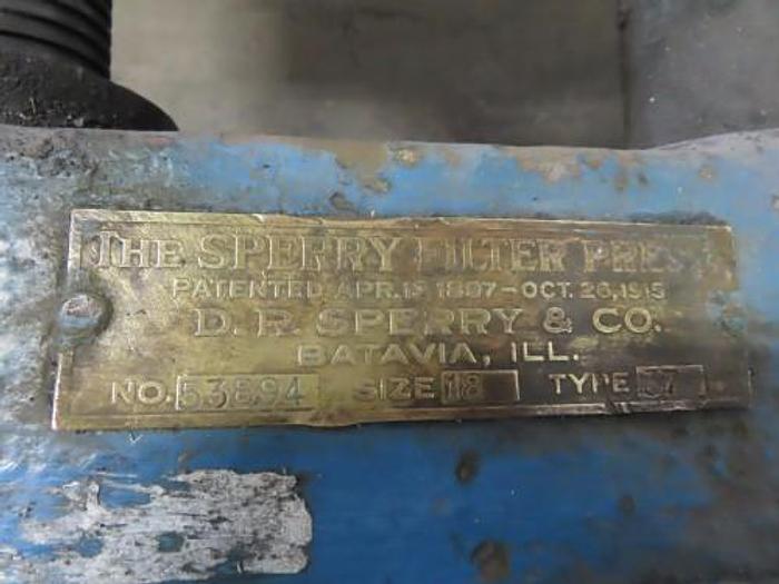Used 2.36 CU. FT. SPERRY FILTER PRESS