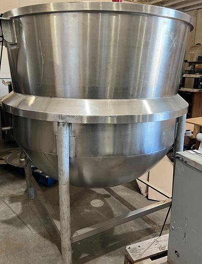 Used 600 GALLON PARDO STEAM JACKETED KETTLE - S/S - 110 PSI JACKET - AGITATION OPTIONS
