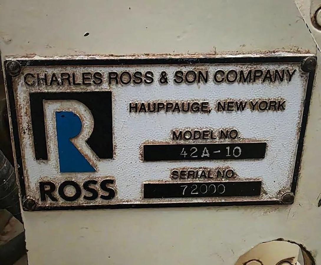 Used 10 CU. FT. ROSS SANITARY DOUBLE RIBBON BLENDER - S/S - 5 HP