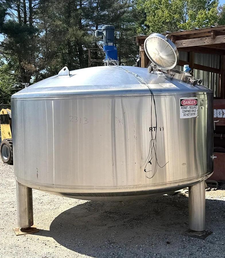 Used 2,000 GALLON FELDMEIER SANITARY REACTOR TANK - 30 PSI/FV/125 PSI - T-316L S/S