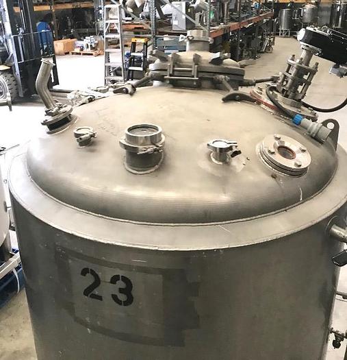 Used 264 GALLON (1000 LITER) PRECISION STAINLESS PHARMA GRADE REACTOR - 316L S/S - 40 PSI/FV INTERNAL - 100 PSI JACKET