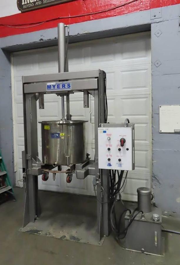 Used MYERS HYDRAULIC RAM DISCHARGE PRESS