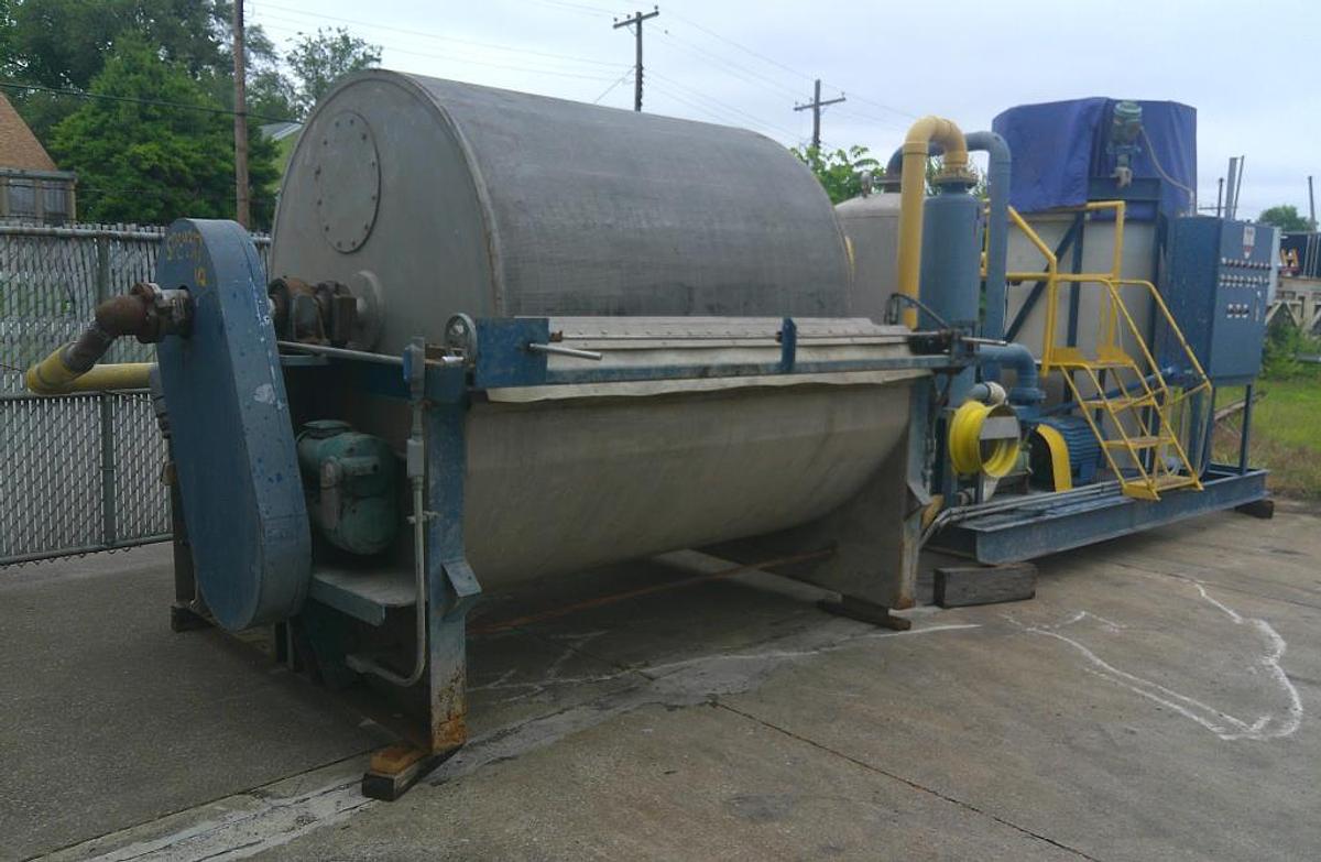 Used 6 FT x 6 FT ALAR ROTARY VACUUM DRUM FILTER - S/S DRUM